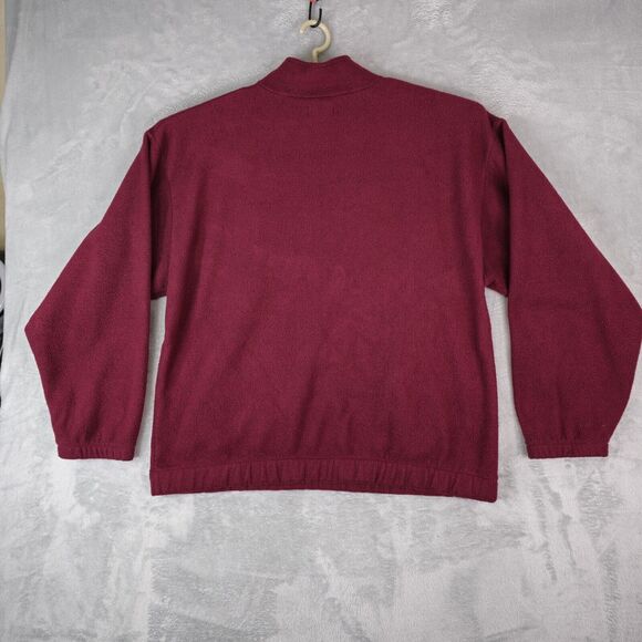 Divots Green Meadows Golf 1/2 Zip Pullover Sweater Mens XL Burgundy Polar Fleece - Picture 2 of 10
